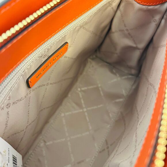 Michael Kors Purse Sheila Medium Ombré Signature Logo Satchel Red Clay - Picture 8 of 10